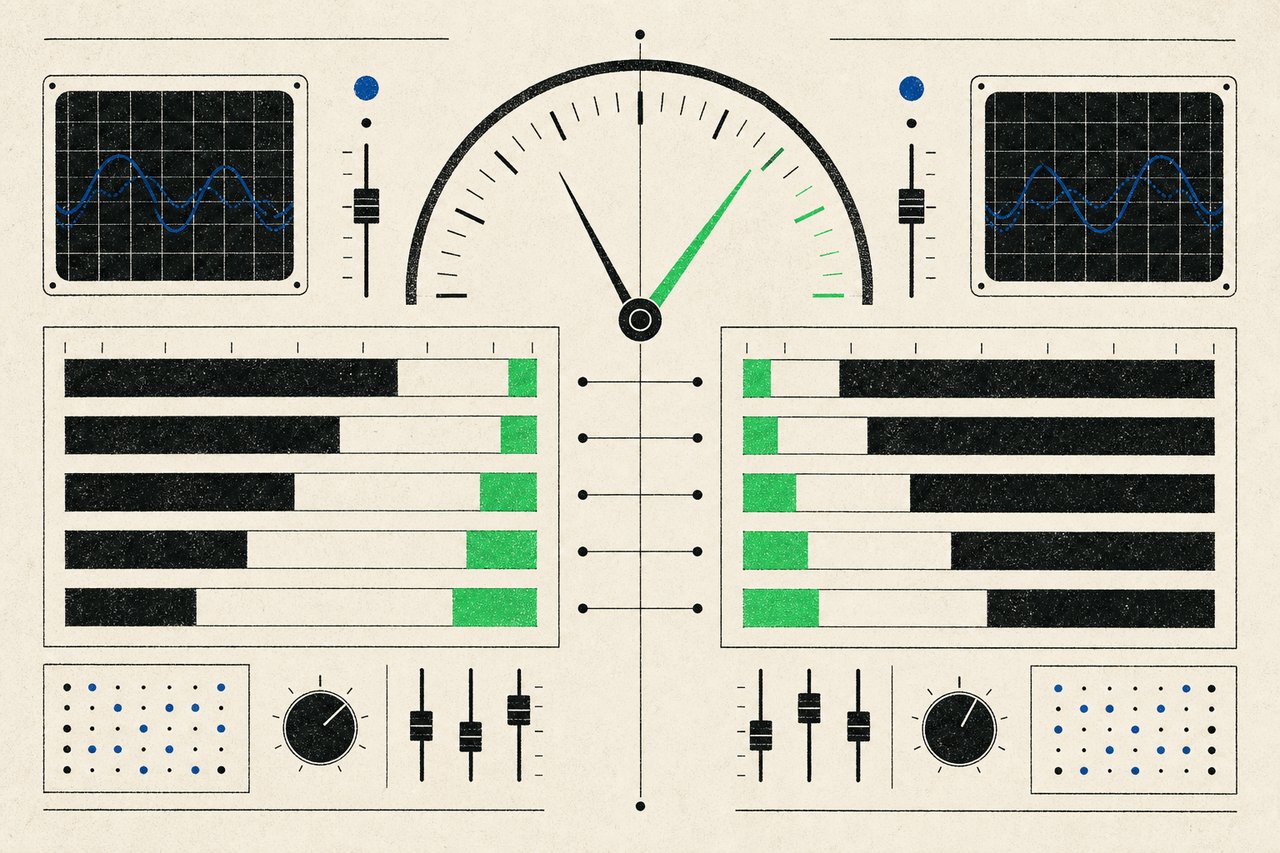 Asana and Monday.com compared side by side on a paper instrument panel
